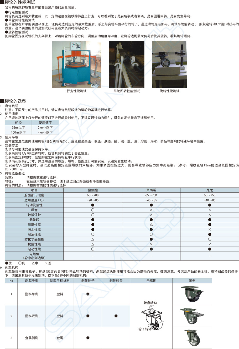 中載型腳輪-萬(wàn)向型JDA安裝作用與用途