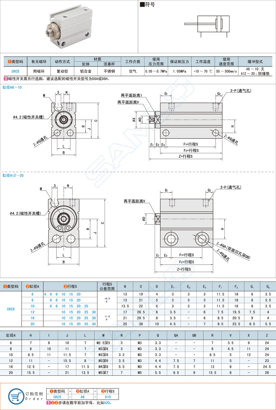 小型自由安裝氣缸壞了如何檢修
