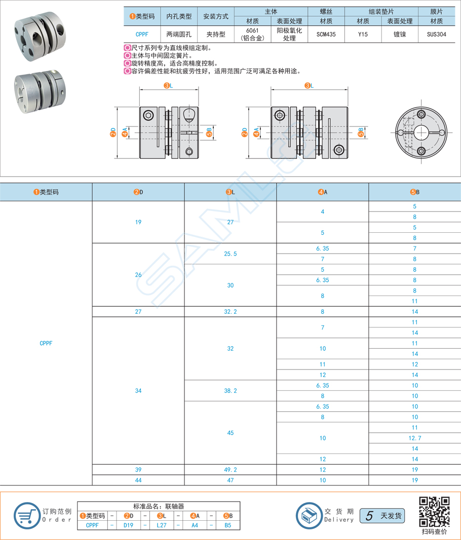 簧片式聯(lián)軸器-模組專(zhuān)用規(guī)格參數(shù)尺寸